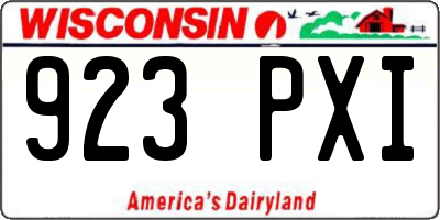 WI license plate 923PXI