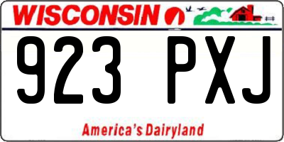 WI license plate 923PXJ