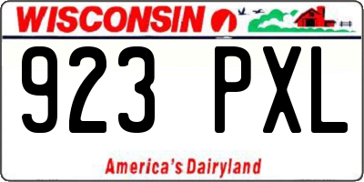 WI license plate 923PXL