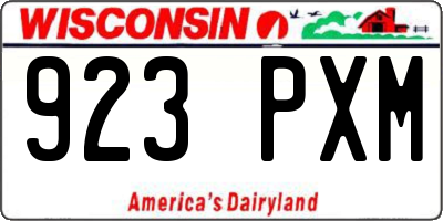 WI license plate 923PXM