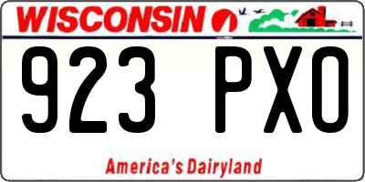 WI license plate 923PXO