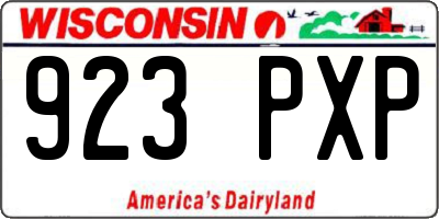 WI license plate 923PXP