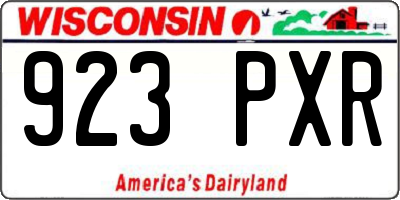 WI license plate 923PXR