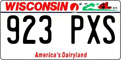 WI license plate 923PXS