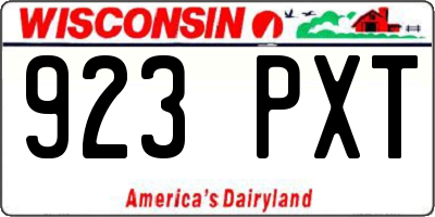 WI license plate 923PXT
