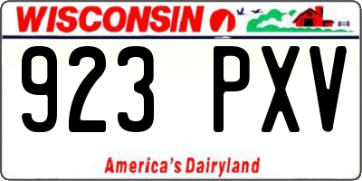 WI license plate 923PXV