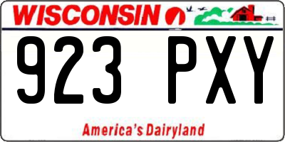 WI license plate 923PXY