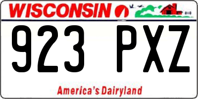WI license plate 923PXZ