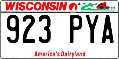 WI license plate 923PYA