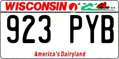 WI license plate 923PYB