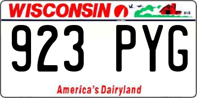 WI license plate 923PYG
