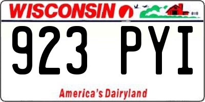 WI license plate 923PYI