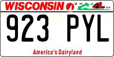 WI license plate 923PYL