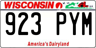 WI license plate 923PYM