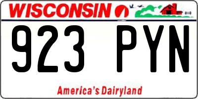 WI license plate 923PYN