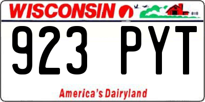 WI license plate 923PYT