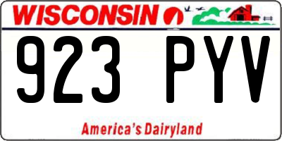 WI license plate 923PYV