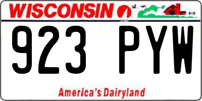 WI license plate 923PYW