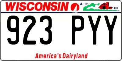 WI license plate 923PYY