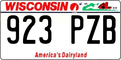 WI license plate 923PZB