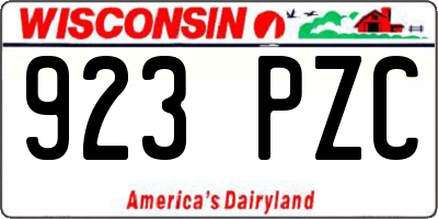 WI license plate 923PZC