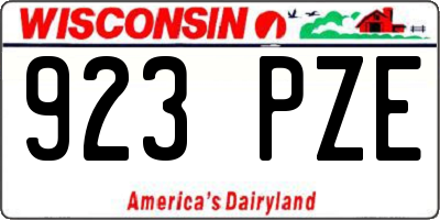 WI license plate 923PZE