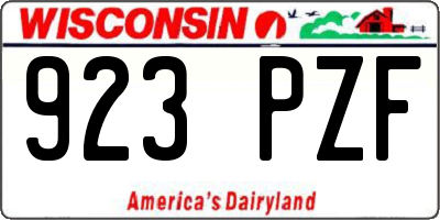 WI license plate 923PZF
