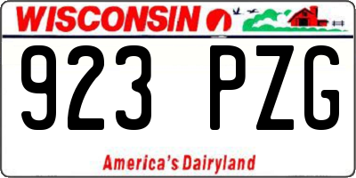 WI license plate 923PZG