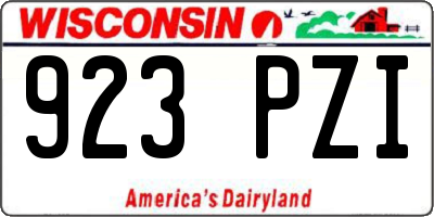 WI license plate 923PZI
