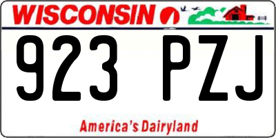 WI license plate 923PZJ