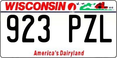 WI license plate 923PZL