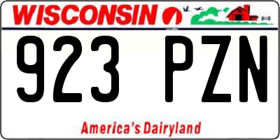 WI license plate 923PZN