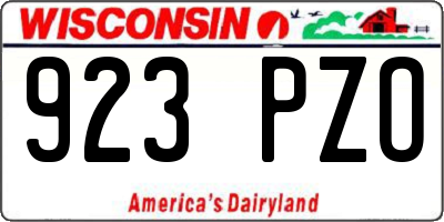WI license plate 923PZO