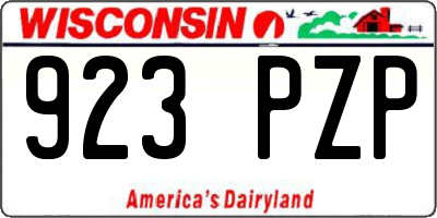 WI license plate 923PZP
