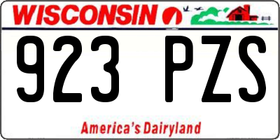 WI license plate 923PZS