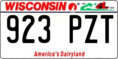 WI license plate 923PZT