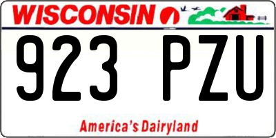 WI license plate 923PZU