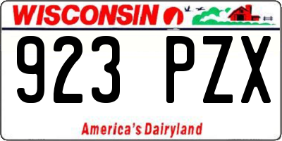 WI license plate 923PZX