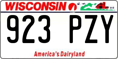 WI license plate 923PZY