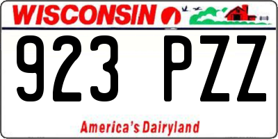 WI license plate 923PZZ