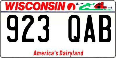 WI license plate 923QAB