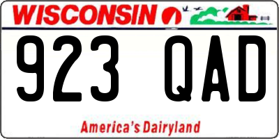 WI license plate 923QAD
