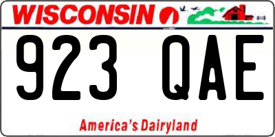 WI license plate 923QAE