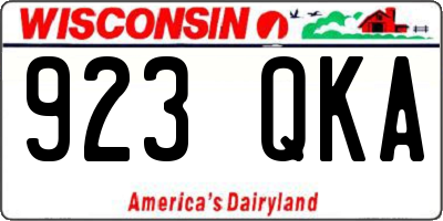 WI license plate 923QKA