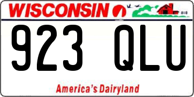 WI license plate 923QLU