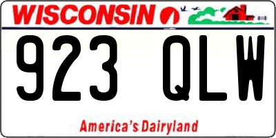 WI license plate 923QLW