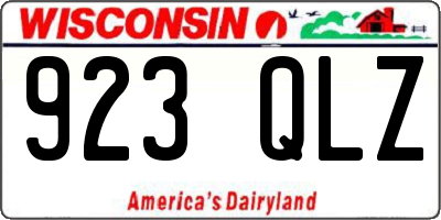 WI license plate 923QLZ