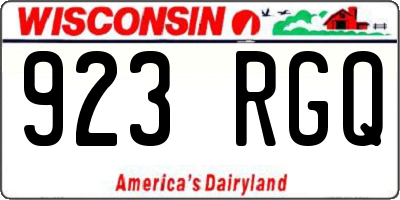 WI license plate 923RGQ