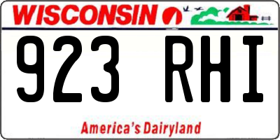 WI license plate 923RHI