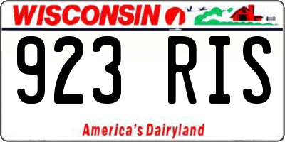 WI license plate 923RIS